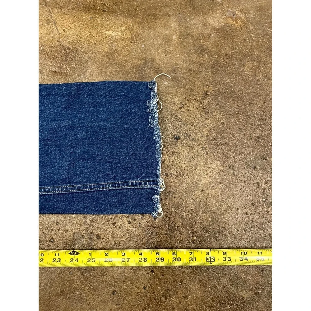 Vintage Levi's 517 Bootcut Jeans Mens 33x34 Blue Denim Distressed Cotton Raw Hem